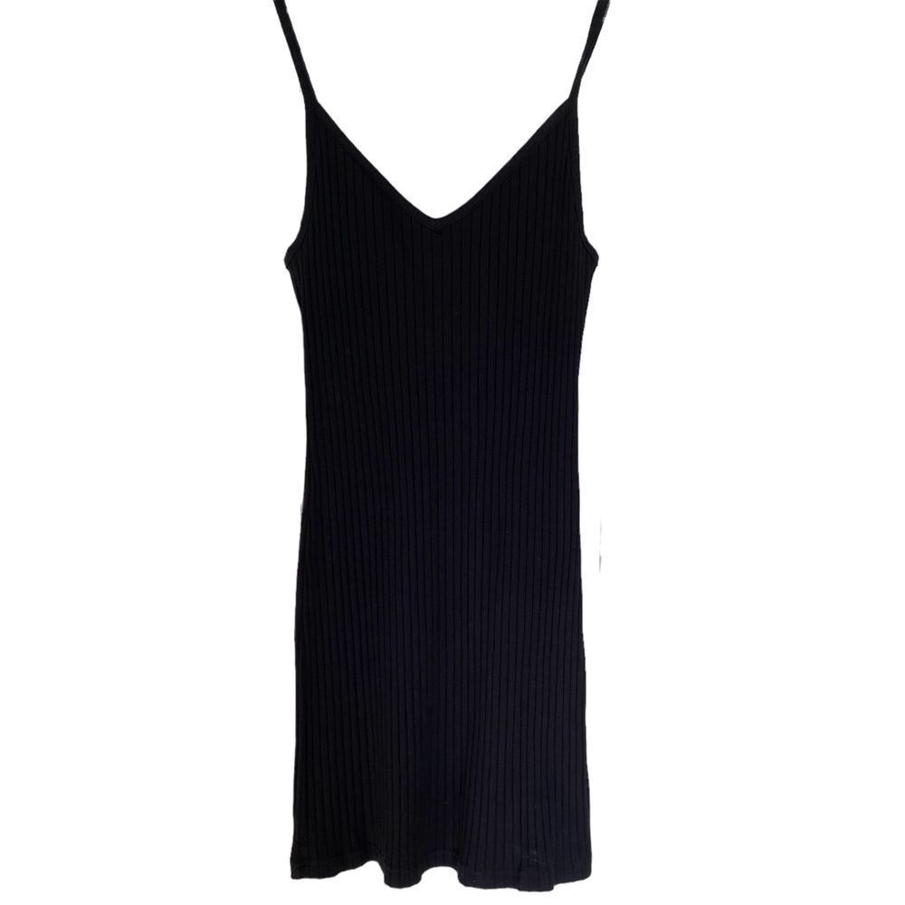 H&M Divided Ribbed Knit Sleeveless V Neck Fitted Mini Dress Tank Style Small